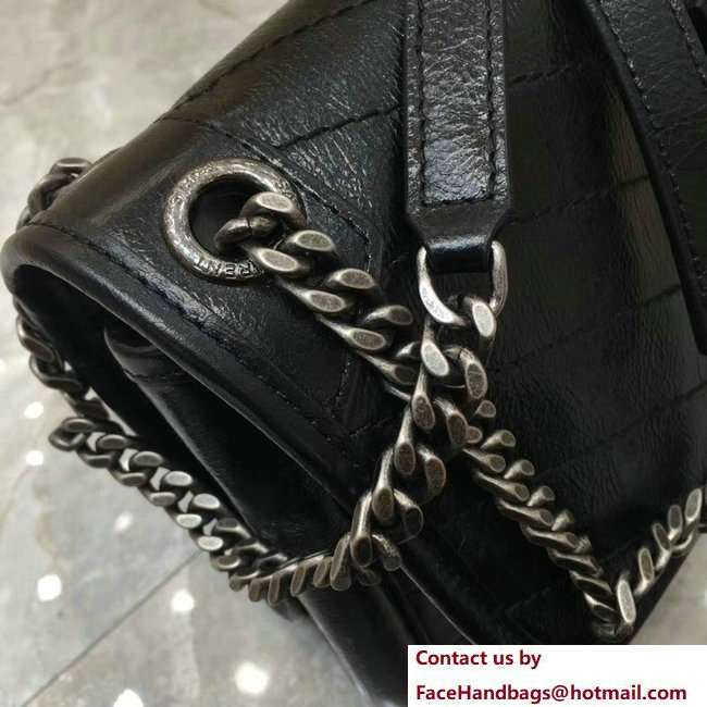 Saint Laurent Large Monogramme Niki Chain Bag in Black Vintage Crinkled Leather 2018 - Click Image to Close