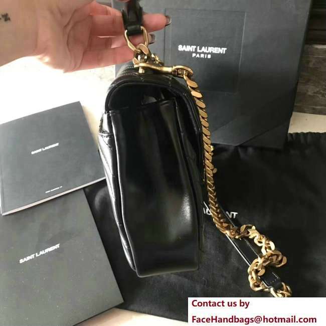 Saint Laurent Medium Monogram College Top Handle Bag 499292 Studded Black 2018 - Click Image to Close