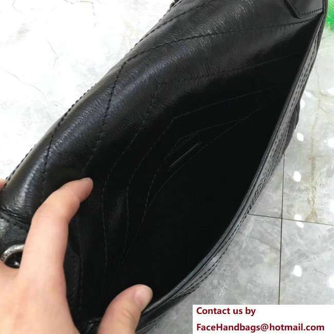 Saint Laurent Medium Monogramme Niki Chain Bag in Black Vintage Crinkled Leather 498894 2018