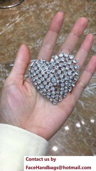 Saint Laurent Smoking Heart-Shaped Crystals Brooch 467901 2018 - Click Image to Close