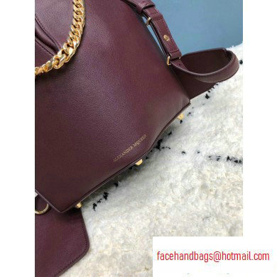 Alexander Mcqueen Calf Leather The Bucket Bag Burgundy - Click Image to Close