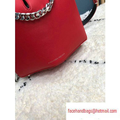 Alexander Mcqueen Calf Leather The Bucket Bag Red/Black - Click Image to Close