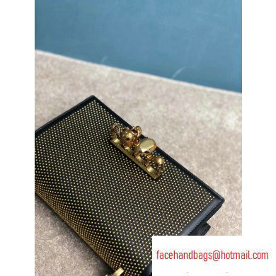 Alexander Mcqueen Jewelled Satchel Bag Black/Gold Studs - Click Image to Close