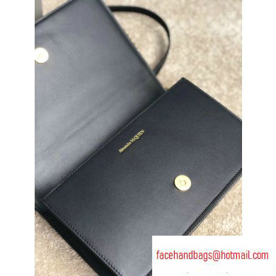 Alexander Mcqueen Jewelled Satchel Bag Black/Gold Studs