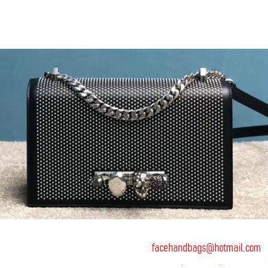 Alexander Mcqueen Jewelled Satchel Bag Black/Silver Studs - Click Image to Close
