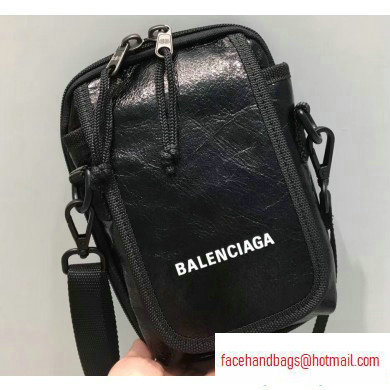 Balenciaga Explorer Crossbody Pouch Bag in Lambskin Black