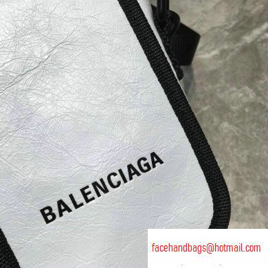 Balenciaga Explorer Crossbody Pouch Bag in Lambskin White