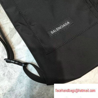 Balenciaga Explorer Drawstring Backpack Bag in Nylon Black - Click Image to Close