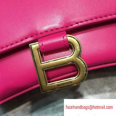Balenciaga Hourglass Small Top Handle Bag Fuchsia/Gold