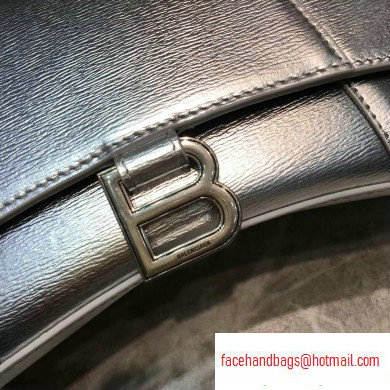 Balenciaga Hourglass Small Top Handle Bag Silver - Click Image to Close