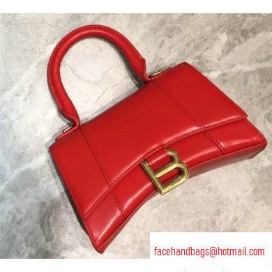 Balenciaga Hourglass XS Top Handle Bag Red/Gold