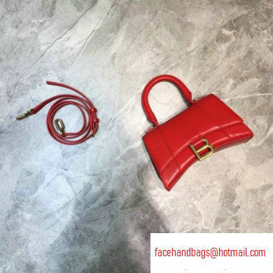 Balenciaga Hourglass XS Top Handle Bag Red/Gold