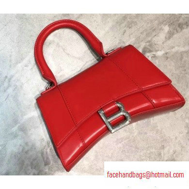 Balenciaga Hourglass XS Top Handle Bag Red/Silver