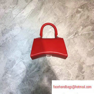 Balenciaga Hourglass XS Top Handle Bag Red/Silver