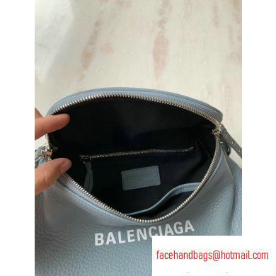 Balenciaga Logo Crossbody Bag with Canvas Strap Baby Blue - Click Image to Close