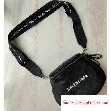 Balenciaga Logo Crossbody Bag with Canvas Strap Black Balenciaga Logo Crossbody Bag with Canvas Strap Black