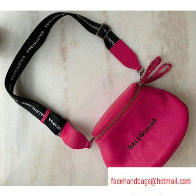 Balenciaga Logo Crossbody Bag with Canvas Strap Fuchsia Balenciaga Logo Crossbody Bag with Canvas Strap Fuchsia