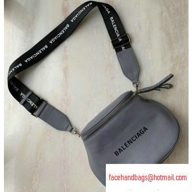 Balenciaga Logo Crossbody Bag with Canvas Strap Gray Balenciaga Logo Crossbody Bag with Canvas Strap Gray