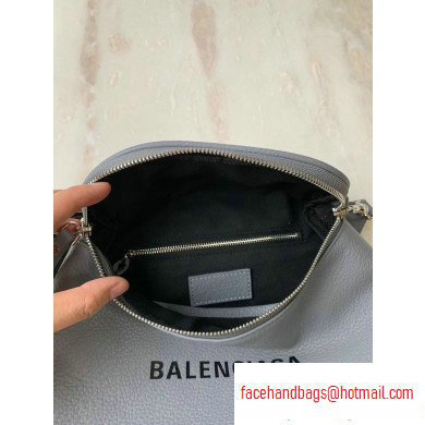Balenciaga Logo Crossbody Bag with Canvas Strap Gray