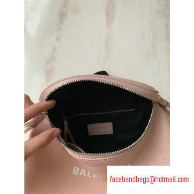 Balenciaga Logo Crossbody Bag with Canvas Strap Light Pink