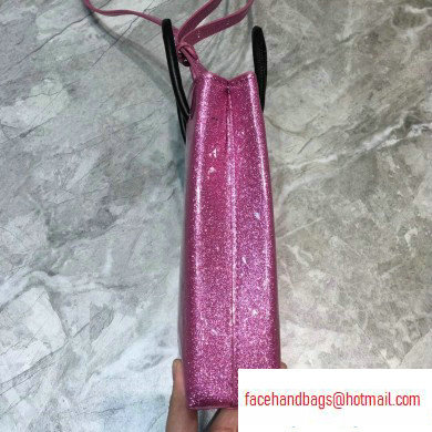 Balenciaga North-South Mini Shopping Phone Holder Bag in Patent Calfskin Pink