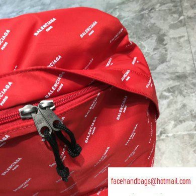 Balenciaga Nylon Explorer Large Backpack Bag All Over Logo Red