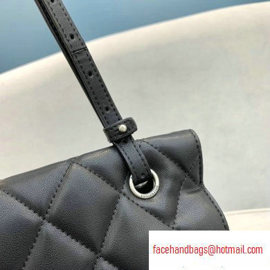 Balenciaga Quilting B. Shoulder Bag in Nappa Calfskin Black