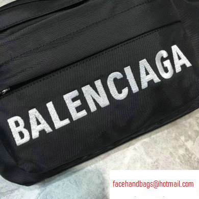 Balenciaga Wheel Logo Nylon Belt Pack Bag Black/White