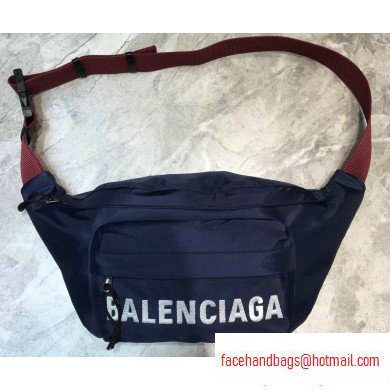 Balenciaga Wheel Logo Nylon Belt Pack Bag Navy Blue