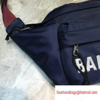 Balenciaga Wheel Logo Nylon Belt Pack Bag Navy Blue