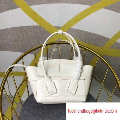 Bottega Veneta Arco 29 Top Handle Mini Bag with Maxi Weave White 2020 - Click Image to Close