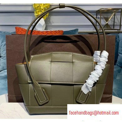 Bottega Veneta Arco 33 Top Handle Bag with Maxi Weave Army Green 2020