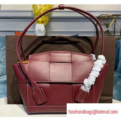 Bottega Veneta Arco 33 Top Handle Bag with Maxi Weave Burgundy 2020