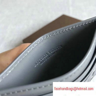 Bottega Veneta Card Case In Intrecciato Weave Gray - Click Image to Close