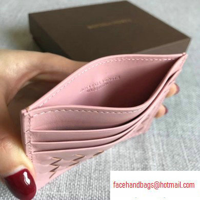 Bottega Veneta Card Case In Intrecciato Weave Pink - Click Image to Close