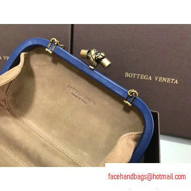 Bottega Veneta Intrecciato Bronze Chain Knot Clutch Bag Blue - Click Image to Close