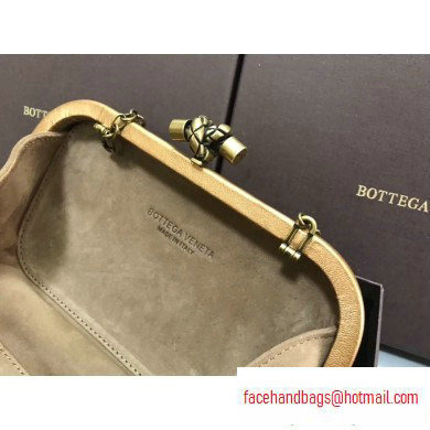Bottega Veneta Intrecciato Bronze Chain Knot Clutch Bag Gold
