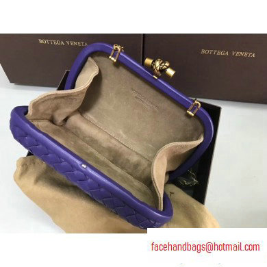 Bottega Veneta Intrecciato Bronze Chain Knot Clutch Bag Purple - Click Image to Close