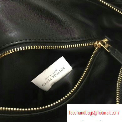 Bottega Veneta Knotted Handle Medium BV Jodie Hobo Bag in Woven Leather Black 2020