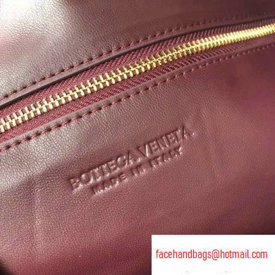 Bottega Veneta Knotted Handle Medium BV Jodie Hobo Bag in Woven Leather Burgundy 2020