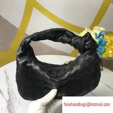 Bottega Veneta Rounded Mini BV Jodie Hobo Bag in Woven Leather Black 2020 - Click Image to Close
