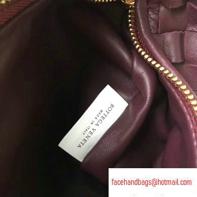Bottega Veneta Rounded Mini BV Jodie Hobo Bag in Woven Leather Burgundy 2020 - Click Image to Close