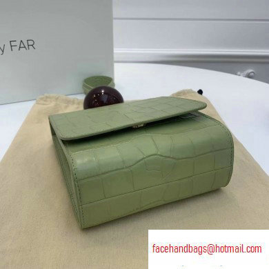 By Far Ball Bag in Croco Embossed Leather Light Green
