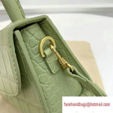 By Far Mini Bag in Croco Embossed Leather Light Green - Click Image to Close