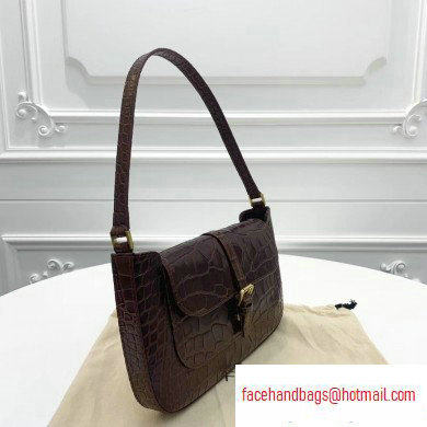 By Far Miranda Bag in Croco Embossed Leather Coffee - Click Image to Close