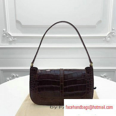 By Far Miranda Bag in Croco Embossed Leather Coffee - Click Image to Close