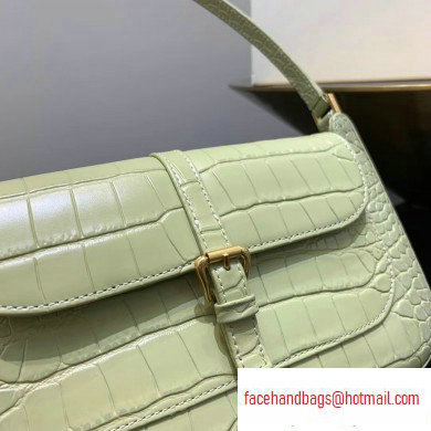 By Far Miranda Bag in Croco Embossed Leather Light Green - Click Image to Close