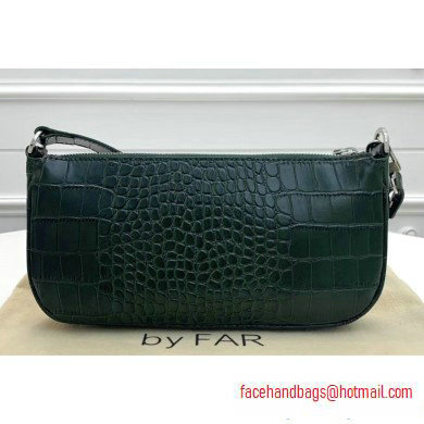 By Far Rachel Bag in Croco Embossed Leather Dark Green - Click Image to Close