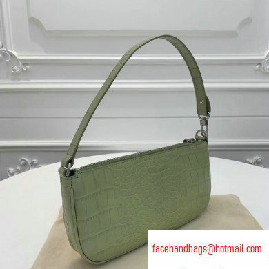By Far Rachel Bag in Croco Embossed Leather Light Green - Click Image to Close