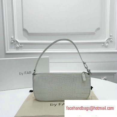 By Far Rachel Bag in Croco Embossed Leather White - Click Image to Close